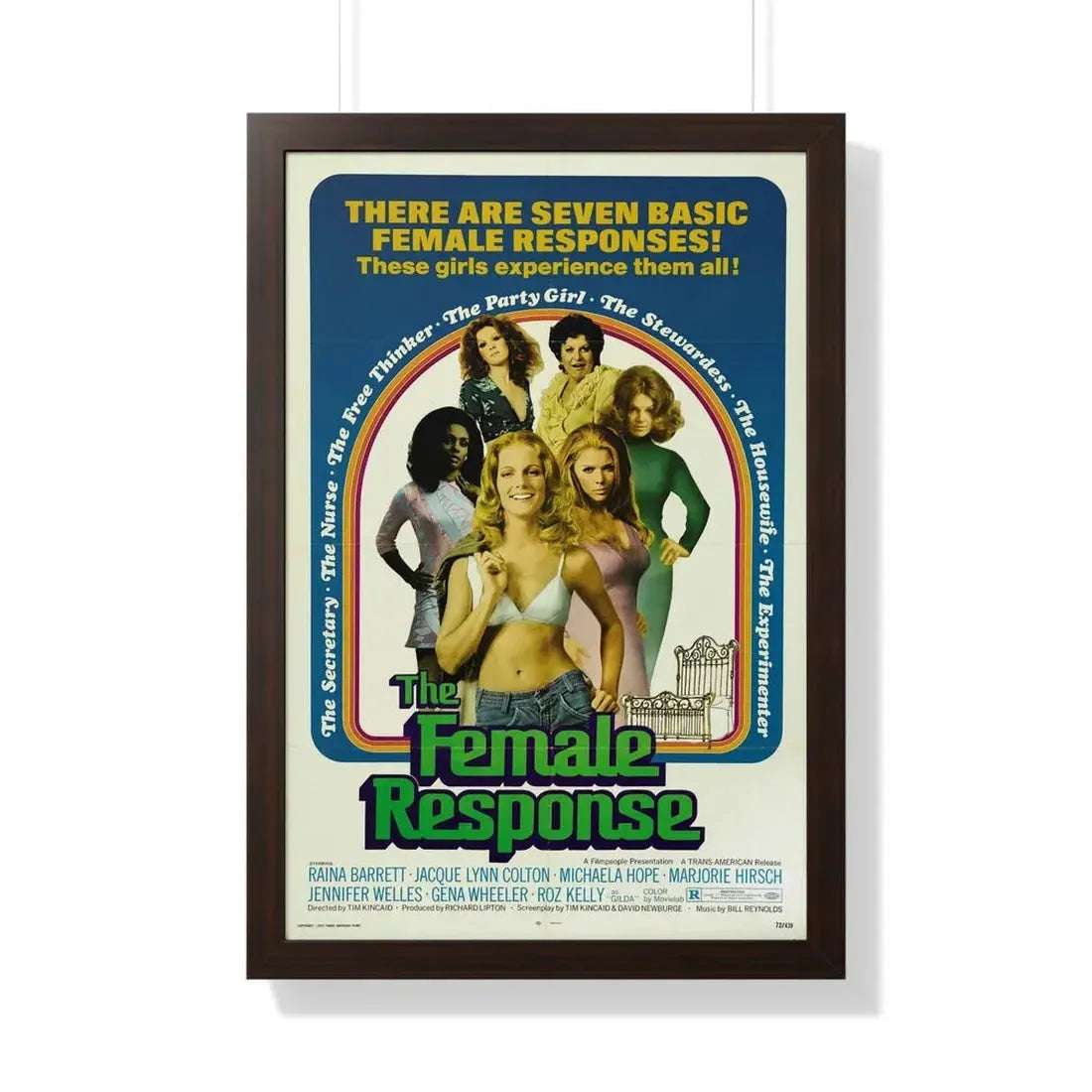 THE FEMALE RESPONSE 1973 - Framed Movie Poster 20" x 30" Walnut - The Sticker Space
