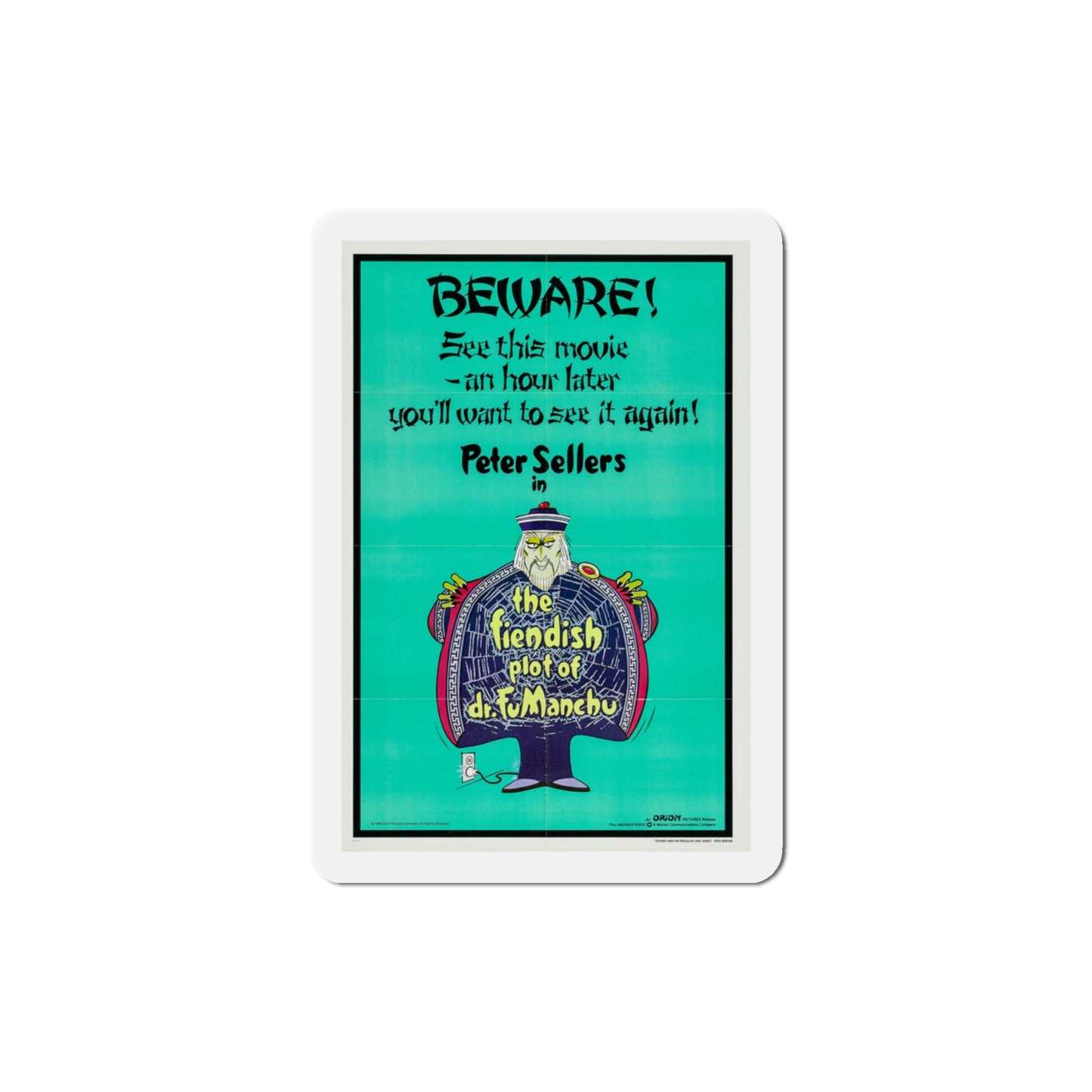 The Fiendish Plot of Dr Fu Manchu 1980 Movie Poster Die-Cut Magnet-3" x 3"-The Sticker Space