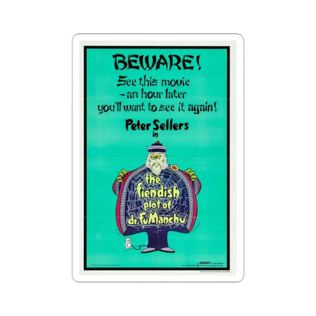 The Fiendish Plot of Dr Fu Manchu 1980 Movie Poster STICKER Vinyl Die-Cut Decal 2 Inch - The Sticker Space