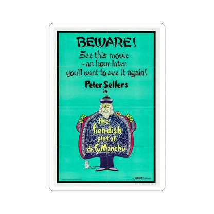 The Fiendish Plot of Dr Fu Manchu 1980 Movie Poster STICKER Vinyl Die-Cut Decal 4 Inch - The Sticker Space