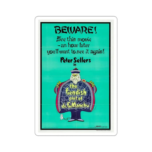 The Fiendish Plot of Dr Fu Manchu 1980 Movie Poster STICKER Vinyl Die-Cut Decal 6 Inch - The Sticker Space