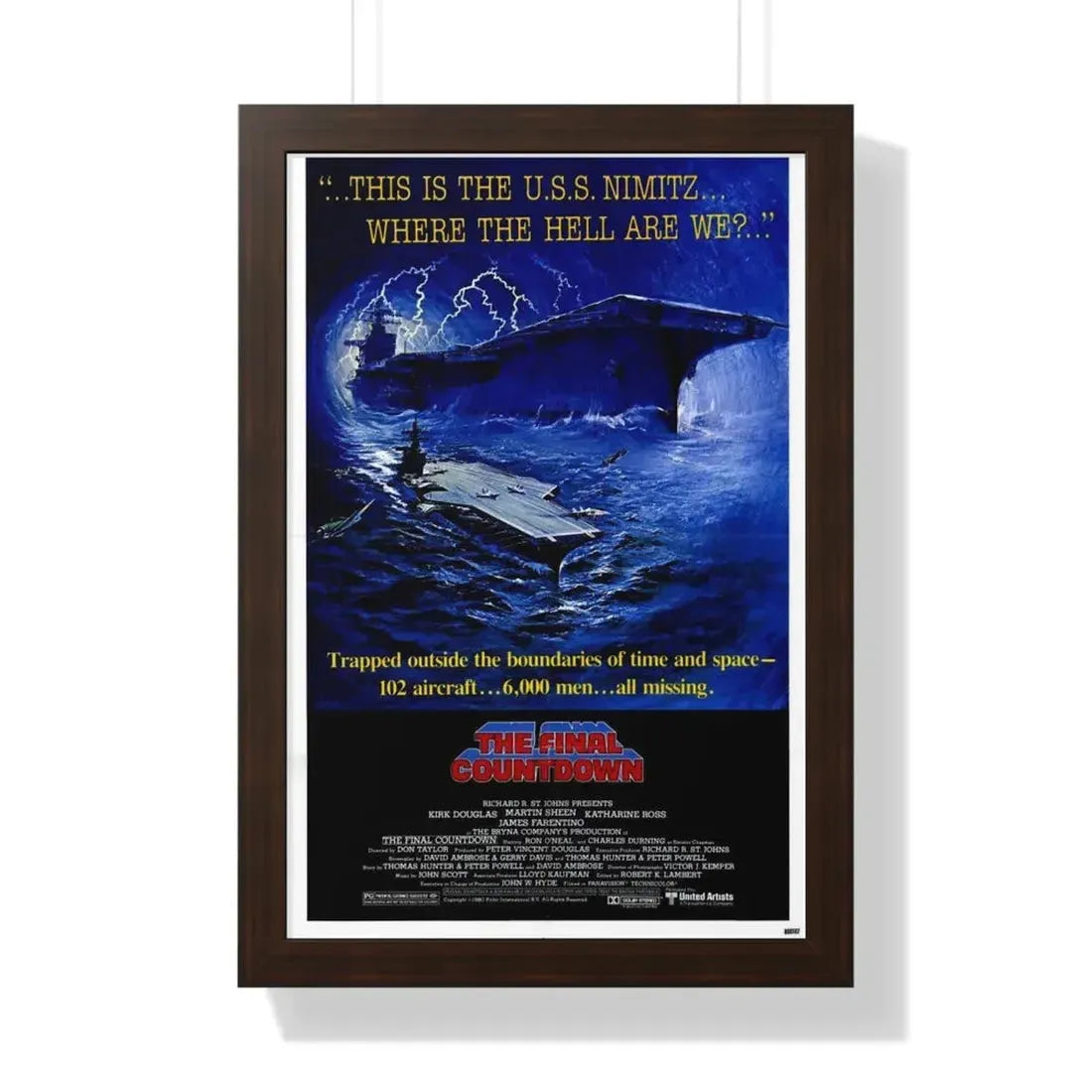 THE FINAL COUNTDOWN 1980 - Framed Movie Poster 16″ x 24″ Walnut - The Sticker Space