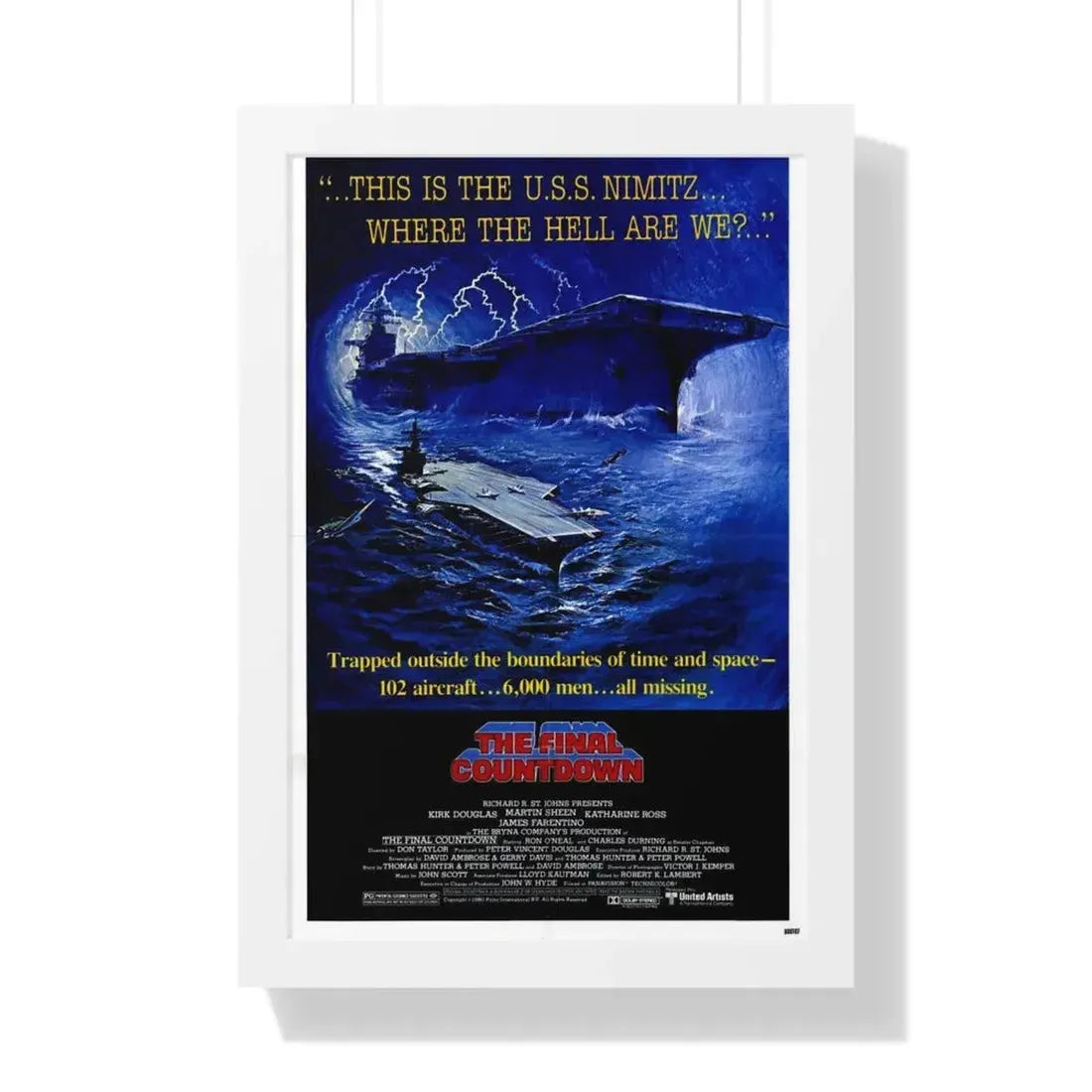 THE FINAL COUNTDOWN 1980 - Framed Movie Poster 16″ x 24″ White - The Sticker Space