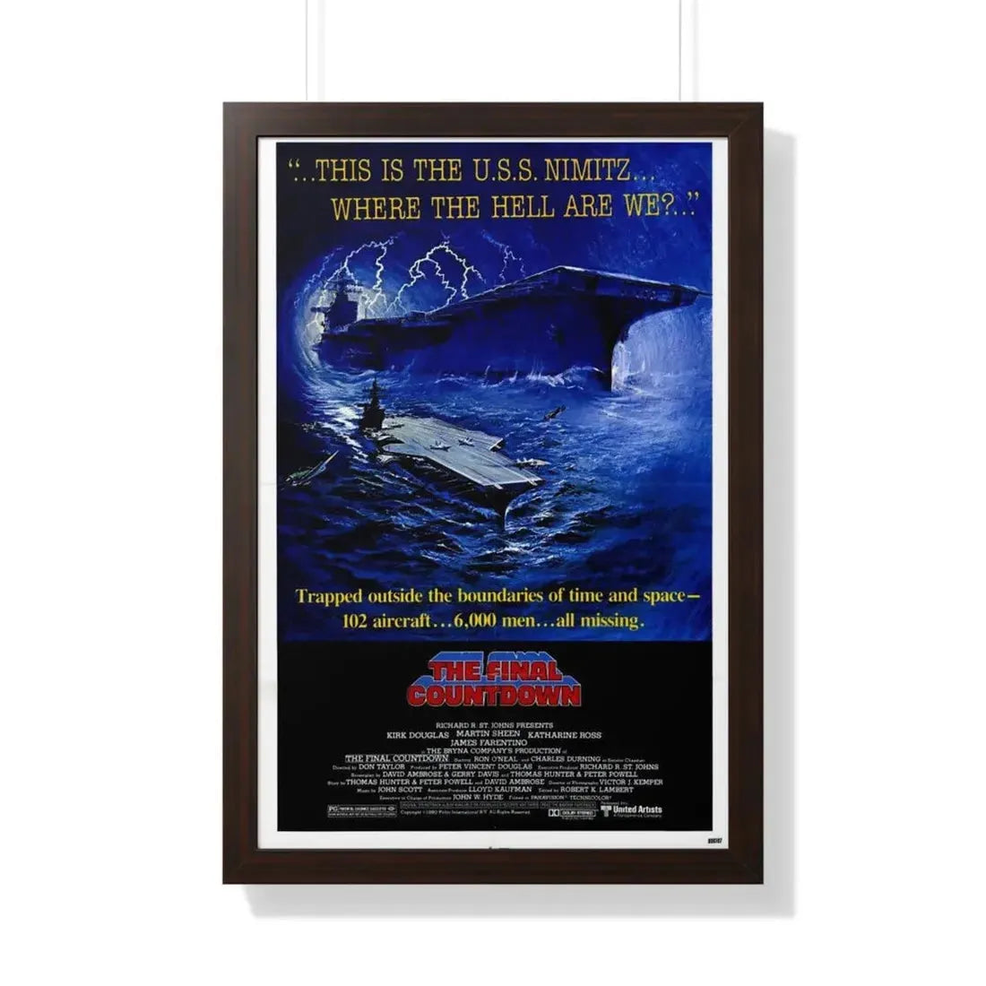 THE FINAL COUNTDOWN 1980 - Framed Movie Poster 20" x 30" Walnut - The Sticker Space