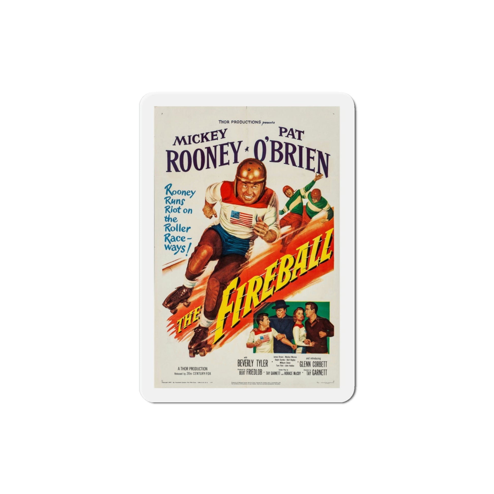 The Fireball 1950 Movie Poster Die-Cut Magnet-3 Inch-The Sticker Space