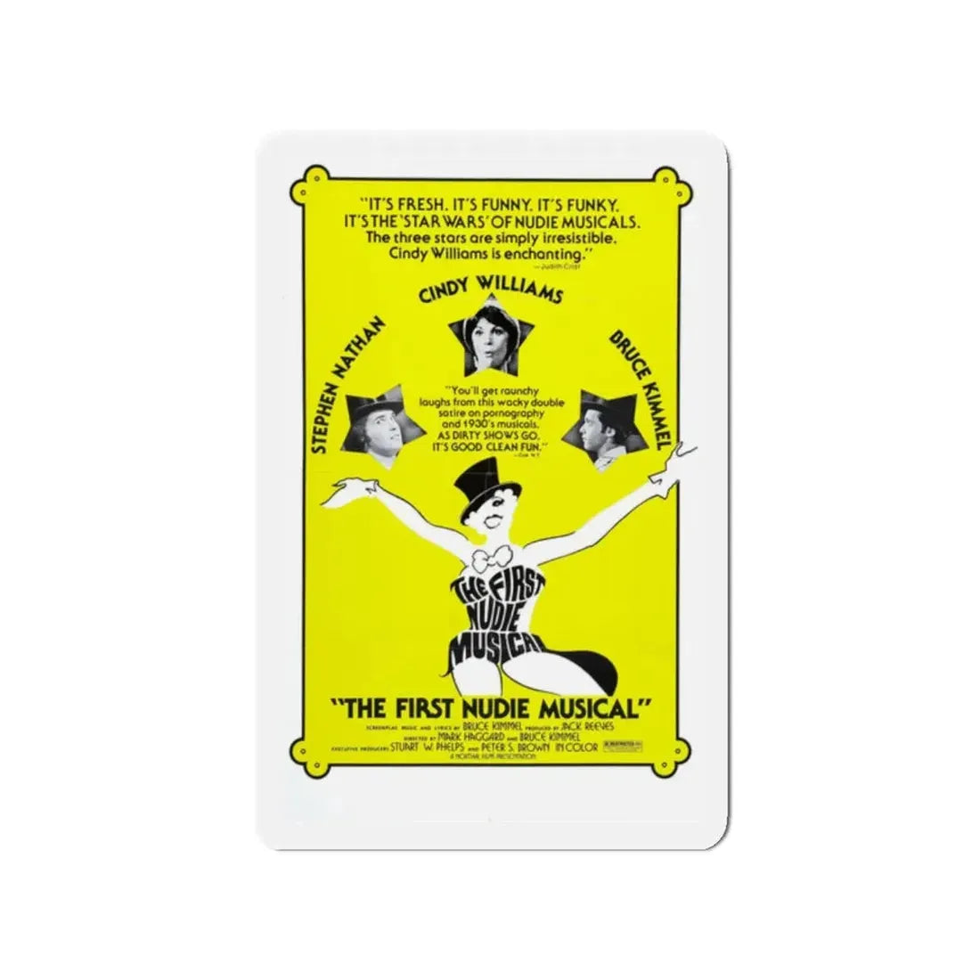 THE FIRST NUDIE MUSICAL 1976 Movie Poster - Refrigerator Magnet 2 Inch Die-Cut - The Sticker Space
