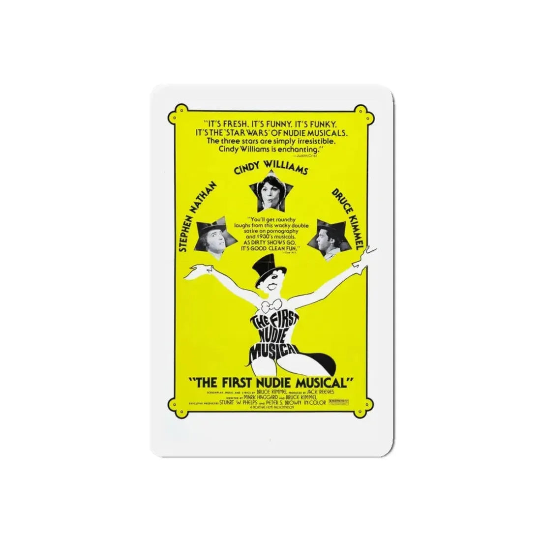 THE FIRST NUDIE MUSICAL 1976 Movie Poster - Refrigerator Magnet 4 Inch Die-Cut - The Sticker Space