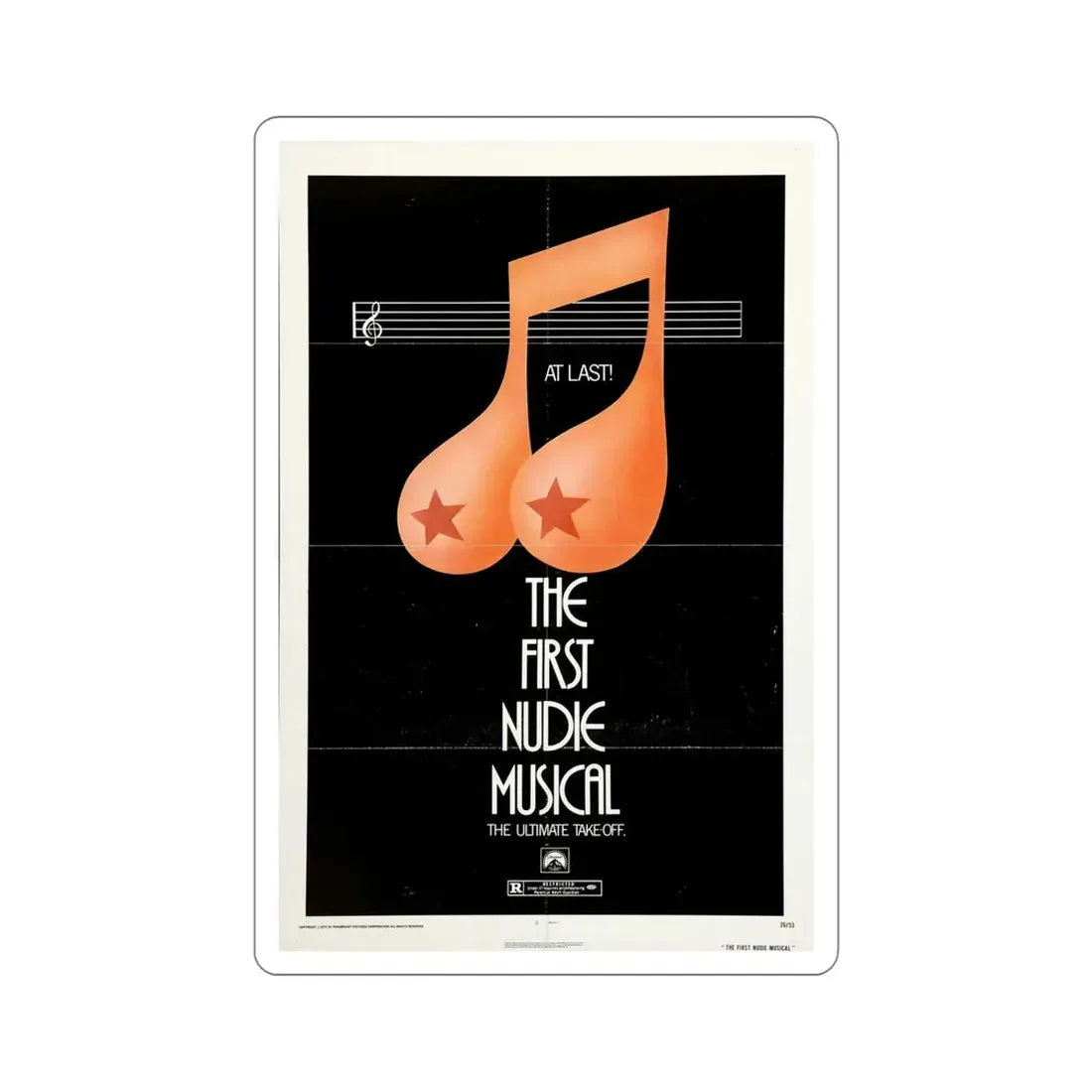 The First Nudie Musical 1976 Movie Poster STICKER Vinyl Die-Cut Decal 6 Inch - The Sticker Space