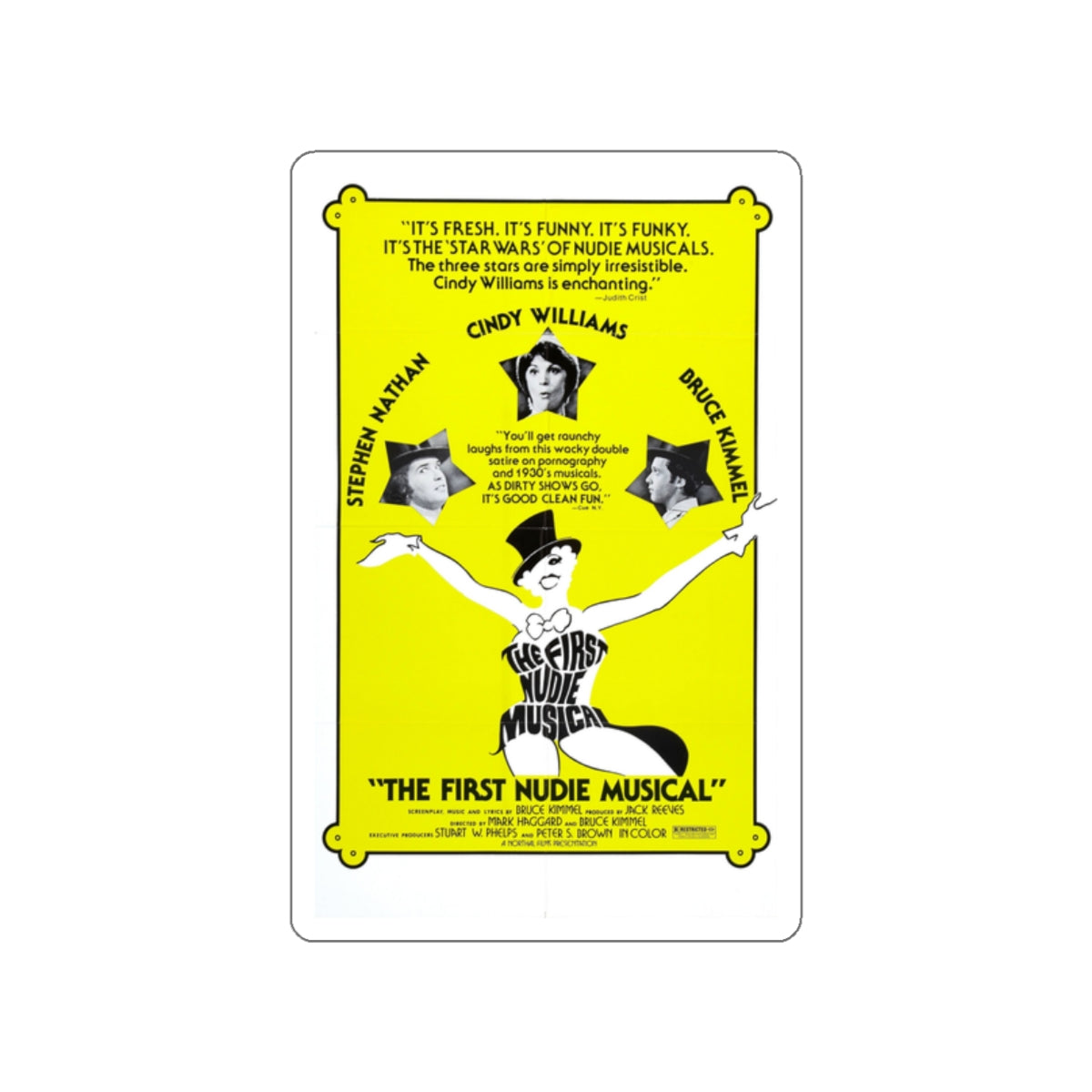 THE FIRST NUDIE MUSICAL 1976 Movie Poster STICKER Vinyl Die-Cut Decal-White-The Sticker Space