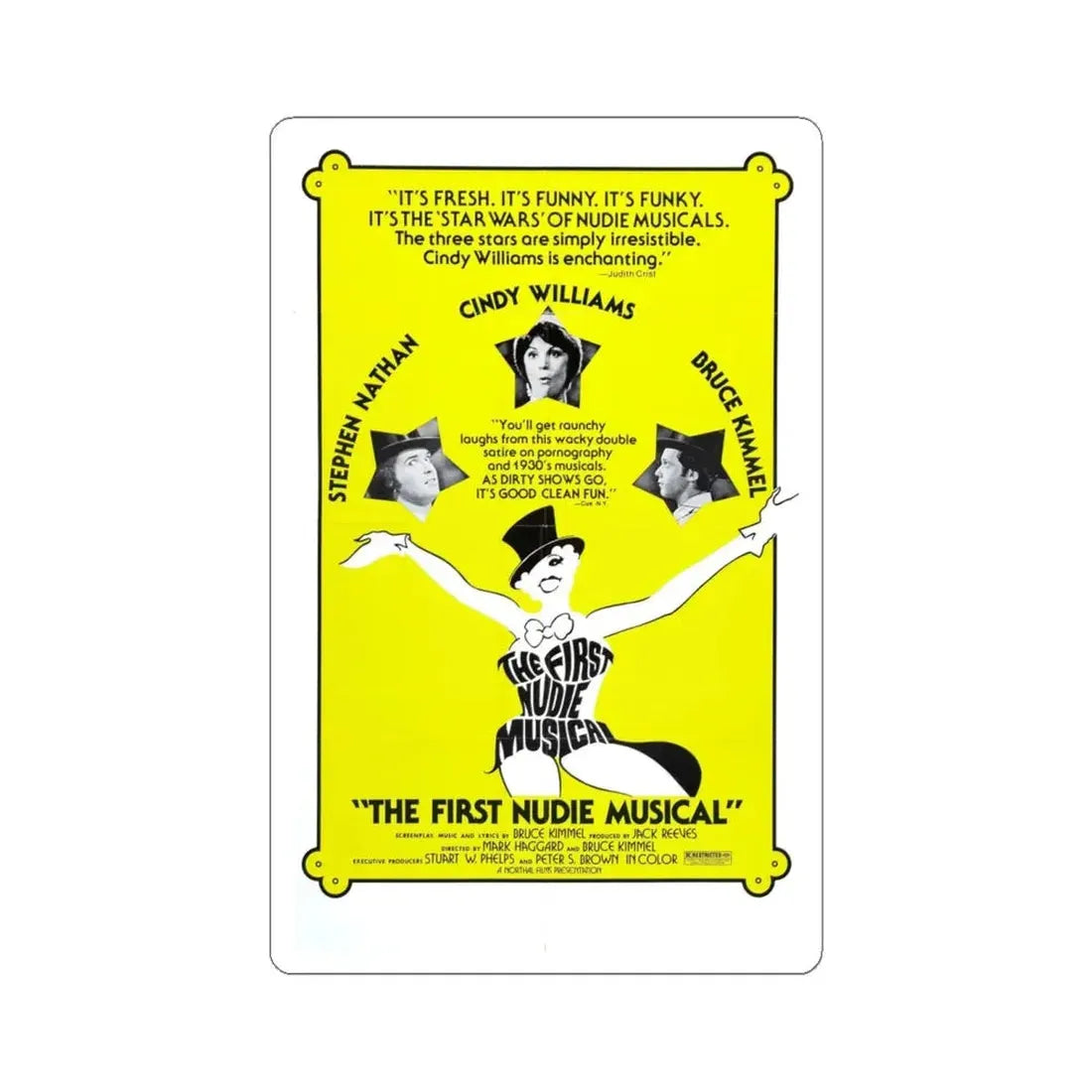THE FIRST NUDIE MUSICAL 1976 Movie Poster - STICKER Vinyl Kiss-Cut Decal 6 Inch White - The Sticker Space
