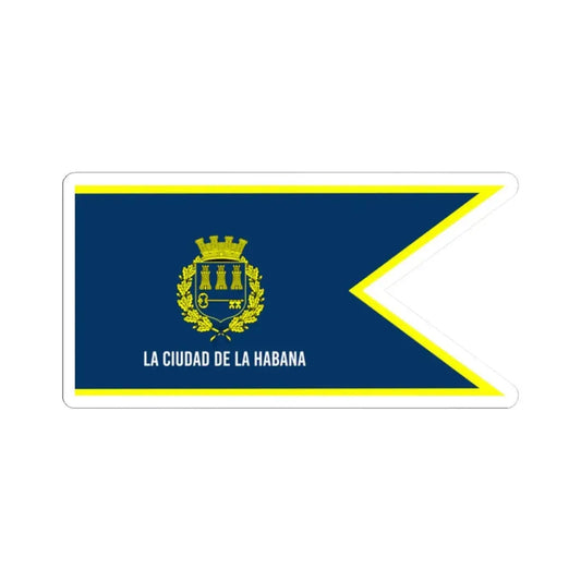 The flag of the city of Havana 1976-2010 (Cuba) STICKER Vinyl Kiss-Cut Decal 2 Inch White - The Sticker Space