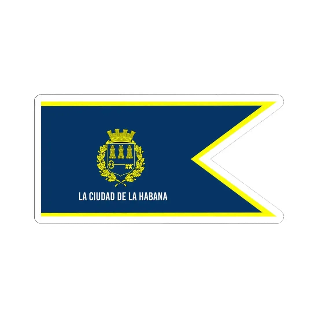 The flag of the city of Havana 1976-2010 (Cuba) STICKER Vinyl Kiss-Cut Decal 3 Inch White - The Sticker Space