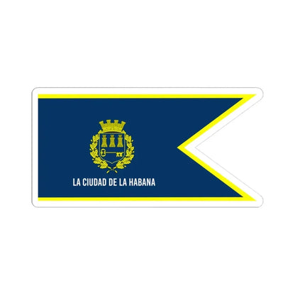 The flag of the city of Havana 1976-2010 (Cuba) STICKER Vinyl Kiss-Cut Decal 3 Inch White - The Sticker Space