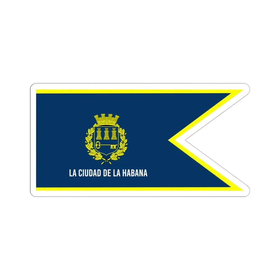 The flag of the city of Havana 1976-2010 (Cuba) STICKER Vinyl Kiss-Cut Decal 6 Inch White - The Sticker Space