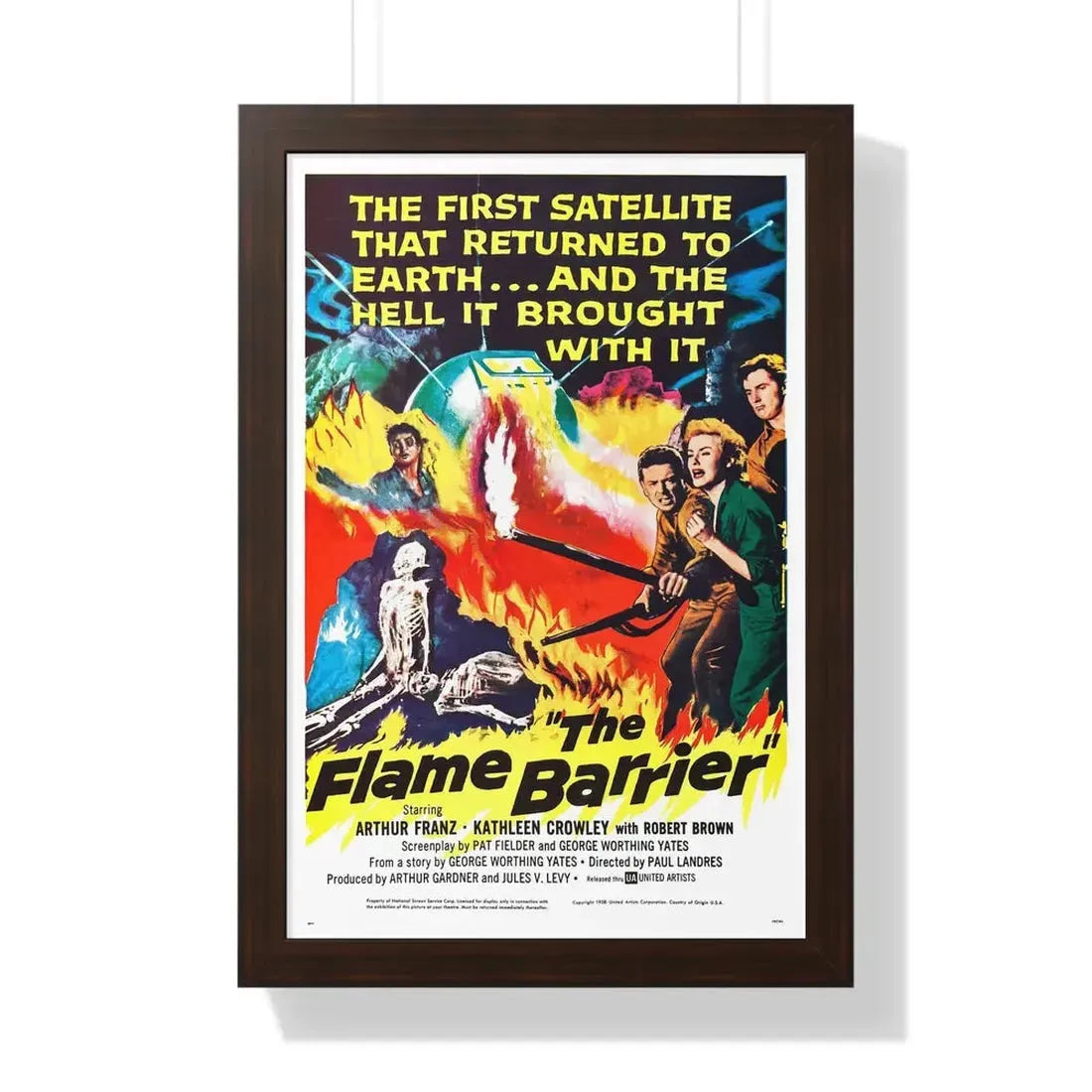 THE FLAME BARRIER 1958 - Framed Movie Poster 16″ x 24″ Walnut - The Sticker Space