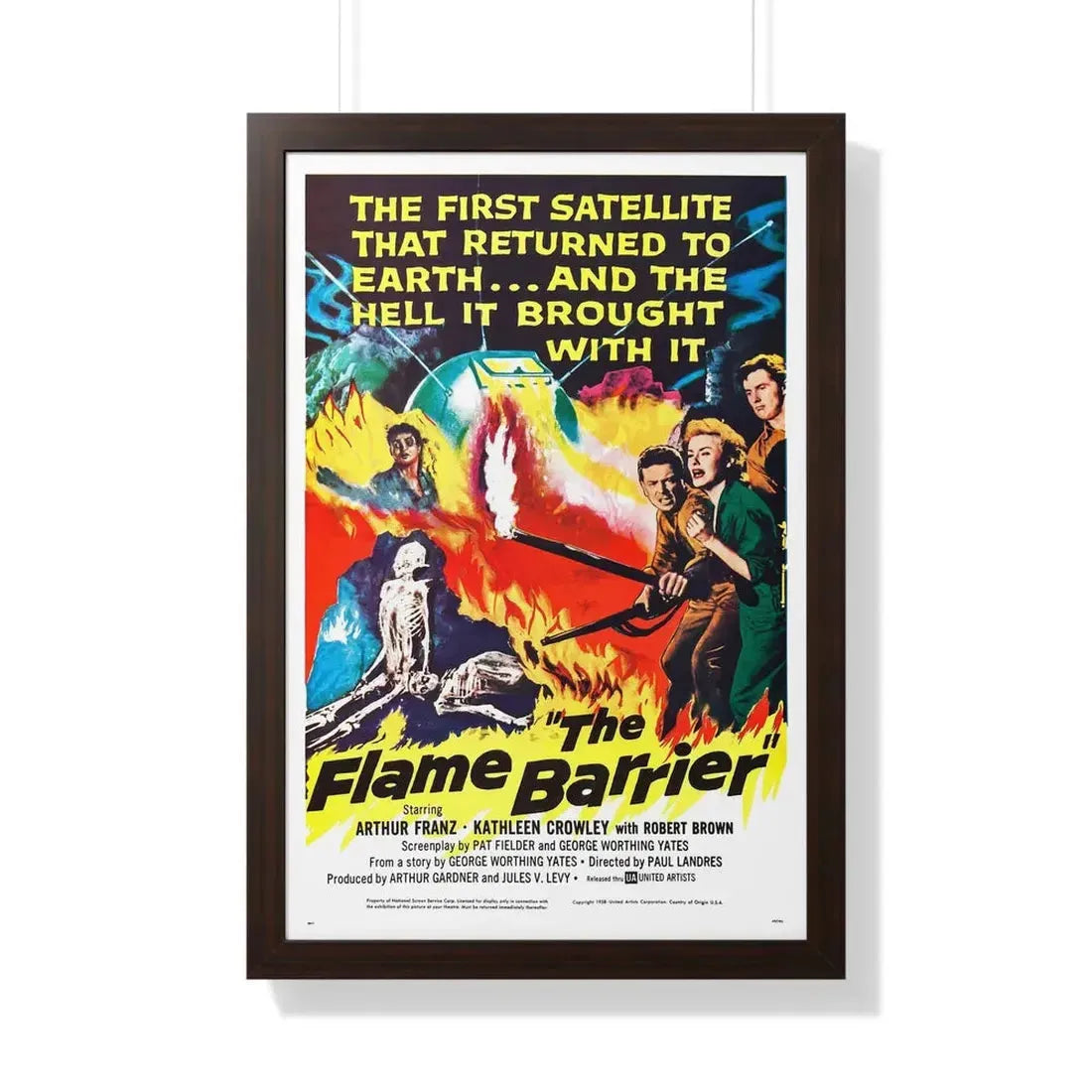 THE FLAME BARRIER 1958 - Framed Movie Poster 20" x 30" Walnut - The Sticker Space