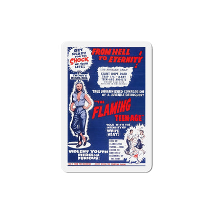 The Flaming Teen Age 1956 Movie Poster Die-Cut Magnet-4 Inch-The Sticker Space