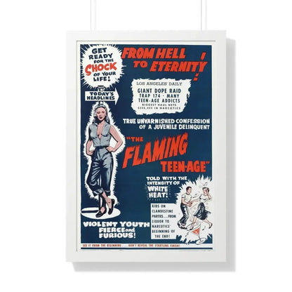 THE FLAMING TEENAGE 1956 - Framed Movie Poster 20" x 30" White - The Sticker Space