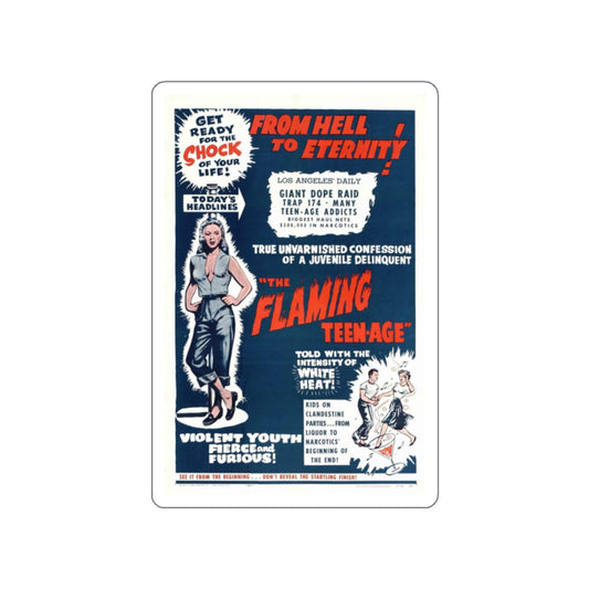 THE FLAMING TEENAGE 1956 Movie Poster STICKER Vinyl Die-Cut Decal-White-The Sticker Space