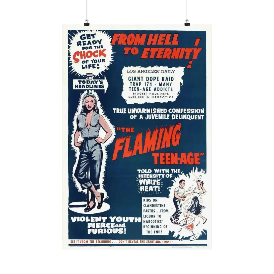 THE FLAMING TEENAGE 1956 - Paper Movie Poster 20″ x 30″ Matte - The Sticker Space