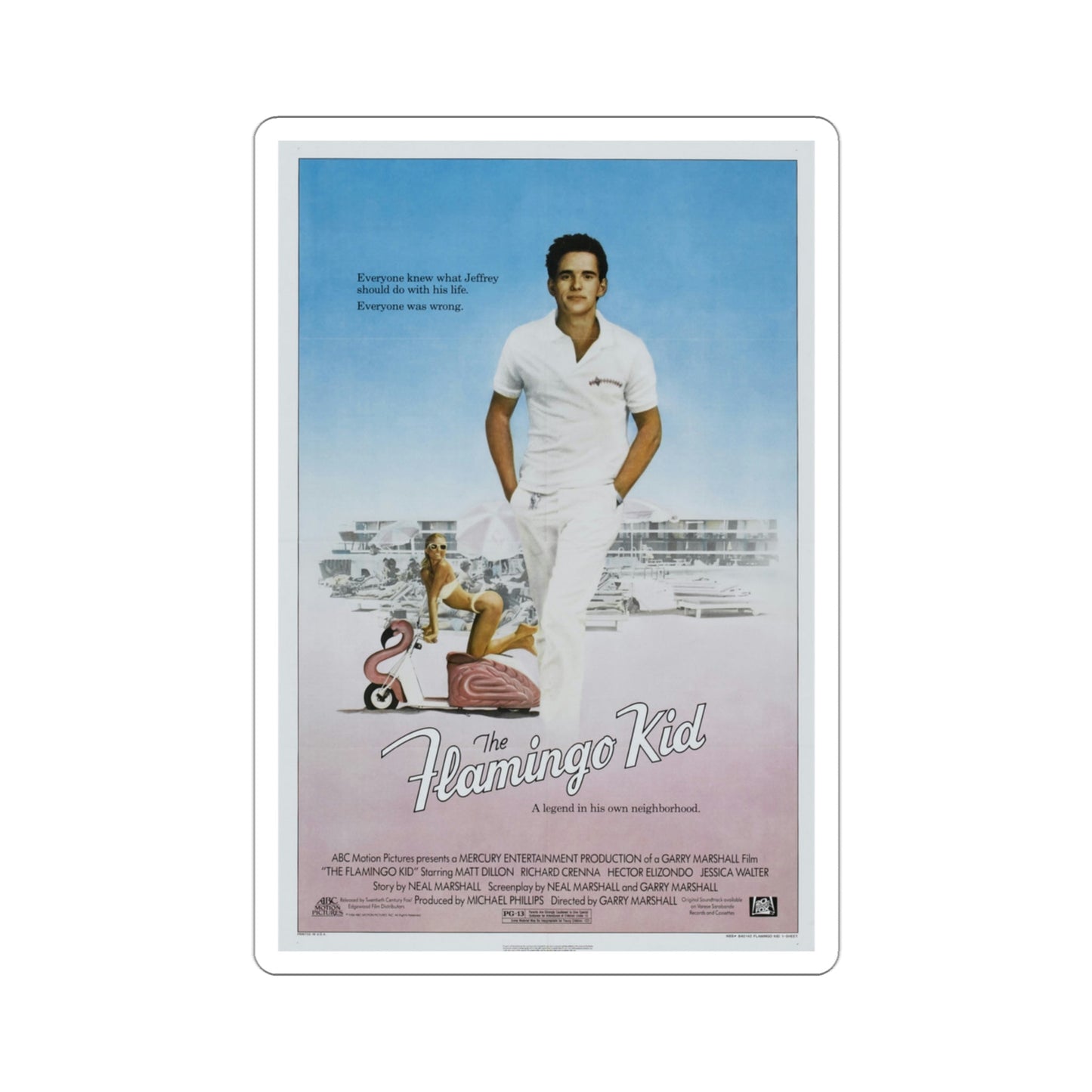 The Flamingo Kid 1984 Movie Poster STICKER Vinyl Die-Cut Decal-3 Inch-The Sticker Space