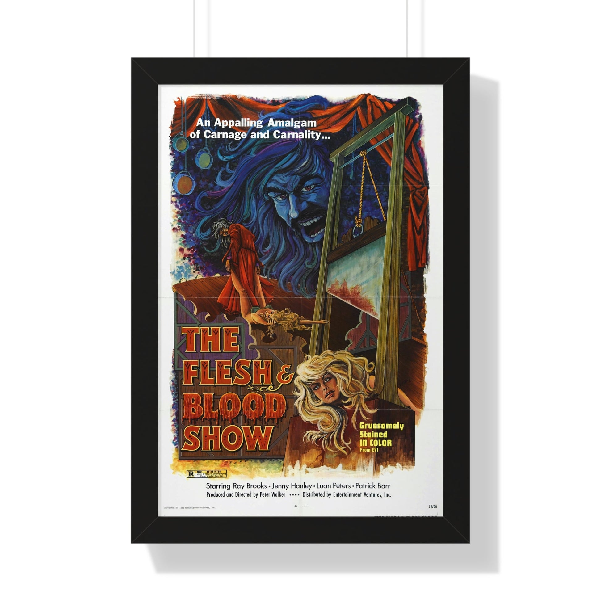 THE FLESH AND BLOOD SHOW 1972 - Framed Movie Poster-16″ x 24″-The Sticker Space