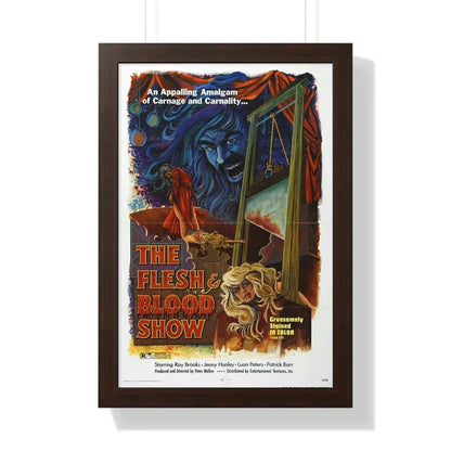THE FLESH AND BLOOD SHOW 1972 - Framed Movie Poster 16″ x 24″ Walnut - The Sticker Space