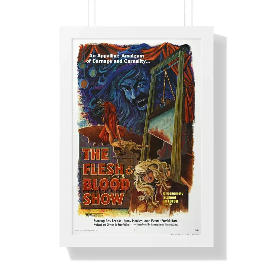 THE FLESH AND BLOOD SHOW 1972 - Framed Movie Poster 16″ x 24″ White - The Sticker Space