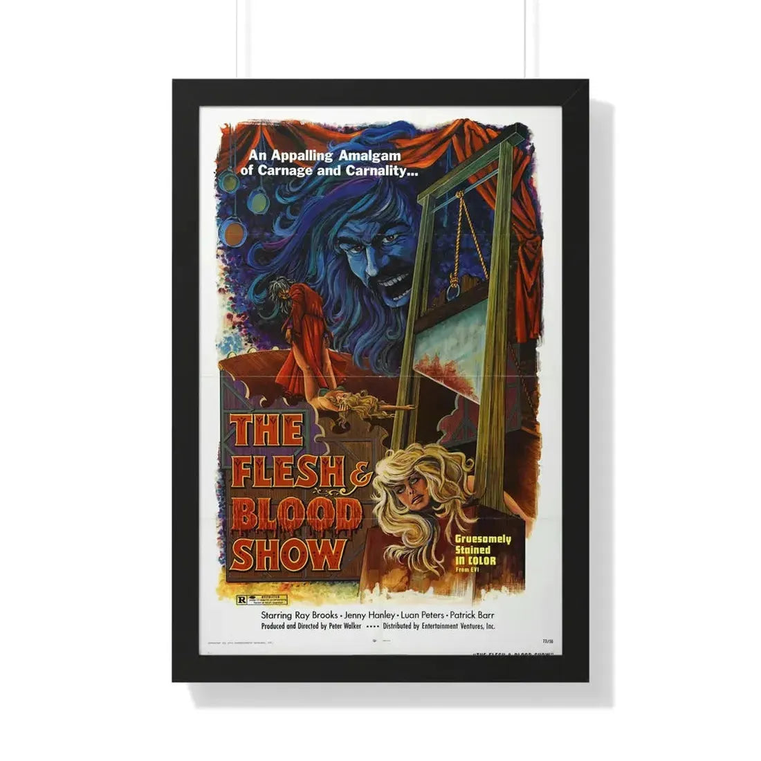 THE FLESH AND BLOOD SHOW 1972 - Framed Movie Poster 20" x 30" Black - The Sticker Space