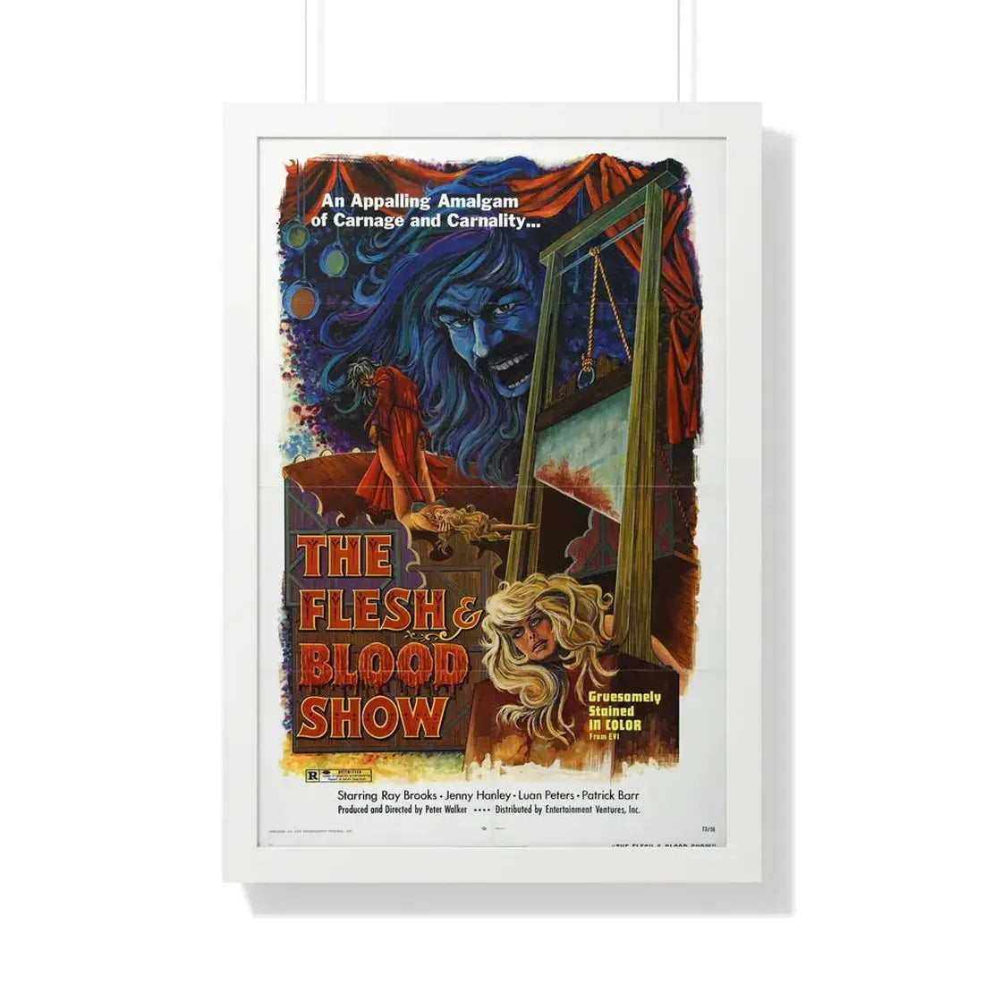THE FLESH AND BLOOD SHOW 1972 - Framed Movie Poster 20" x 30" White - The Sticker Space