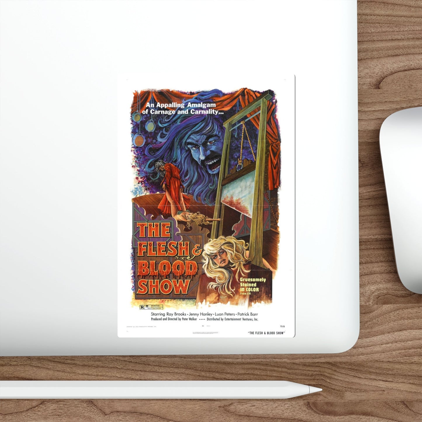 The Flesh and Blood Show 1974 Movie Poster STICKER Vinyl Die-Cut Decal-The Sticker Space