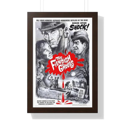 THE FLESH AND THE FIENDS 1960 - Framed Movie Poster 16″ x 24″ Walnut - The Sticker Space