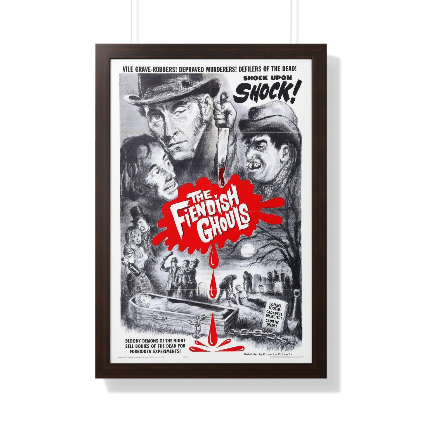 THE FLESH AND THE FIENDS 1960 - Framed Movie Poster-20" x 30"-The Sticker Space