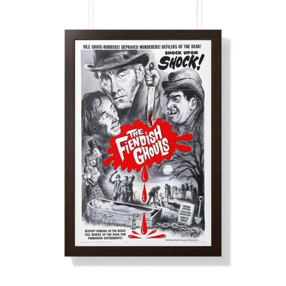 THE FLESH AND THE FIENDS 1960 - Framed Movie Poster 20" x 30" Walnut - The Sticker Space
