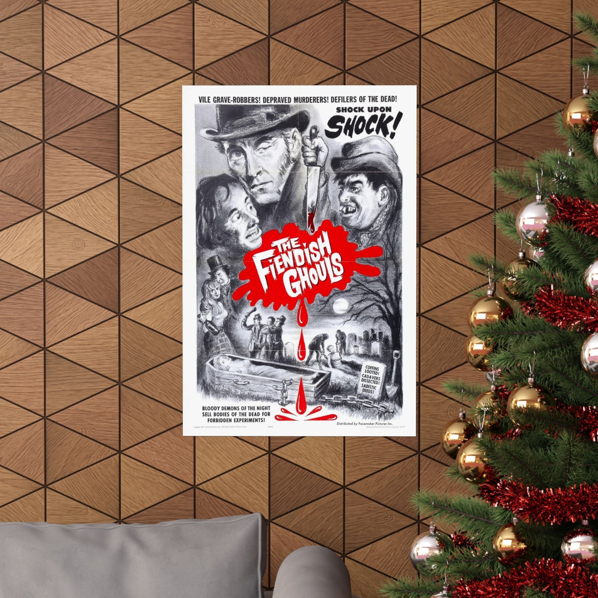 THE FLESH AND THE FIENDS 1960 - Paper Movie Poster-The Sticker Space