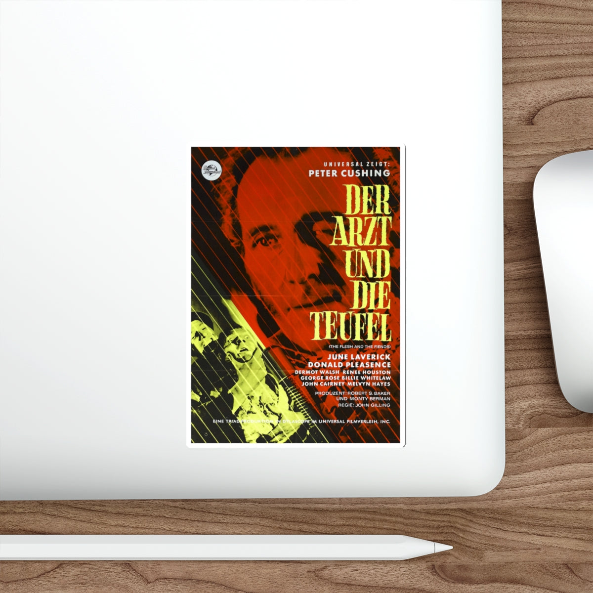 THE FLESH AND THE FIENDS (GERMAN) 1960 Movie Poster STICKER Vinyl Die-Cut Decal-The Sticker Space