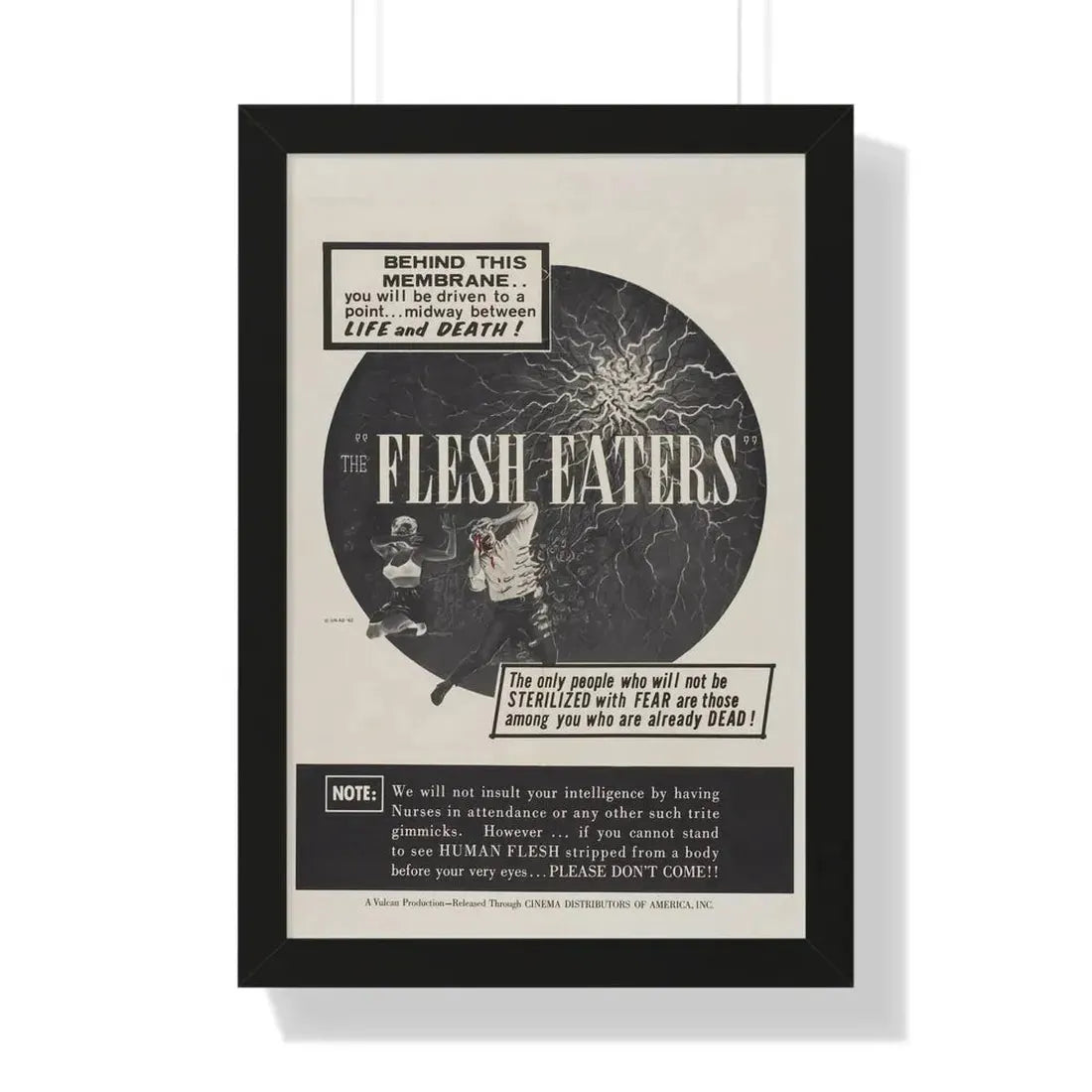 THE FLESH EATERS 1964 - Framed Movie Poster 16″ x 24″ Black - The Sticker Space