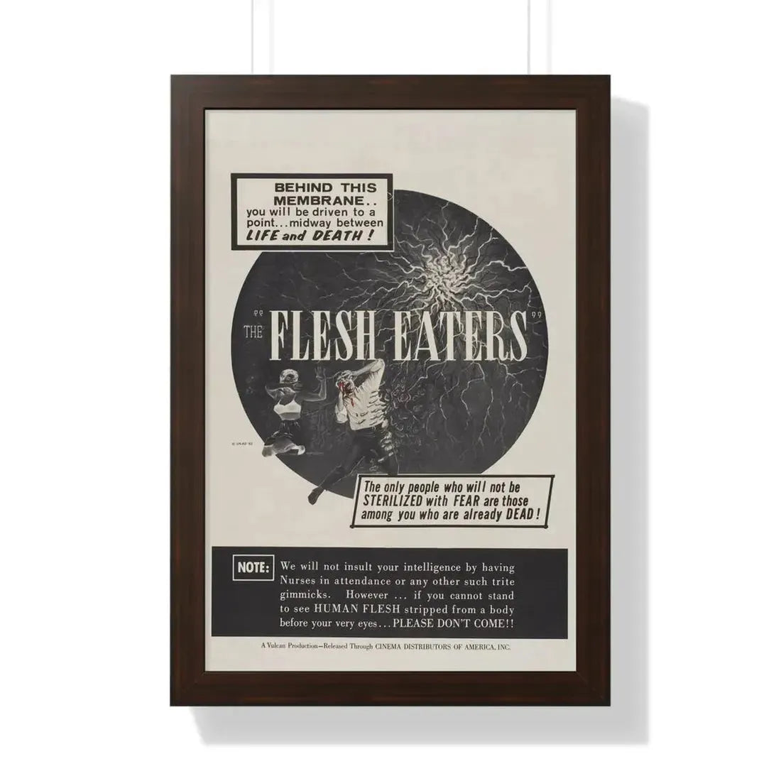 THE FLESH EATERS 1964 - Framed Movie Poster 16″ x 24″ Walnut - The Sticker Space