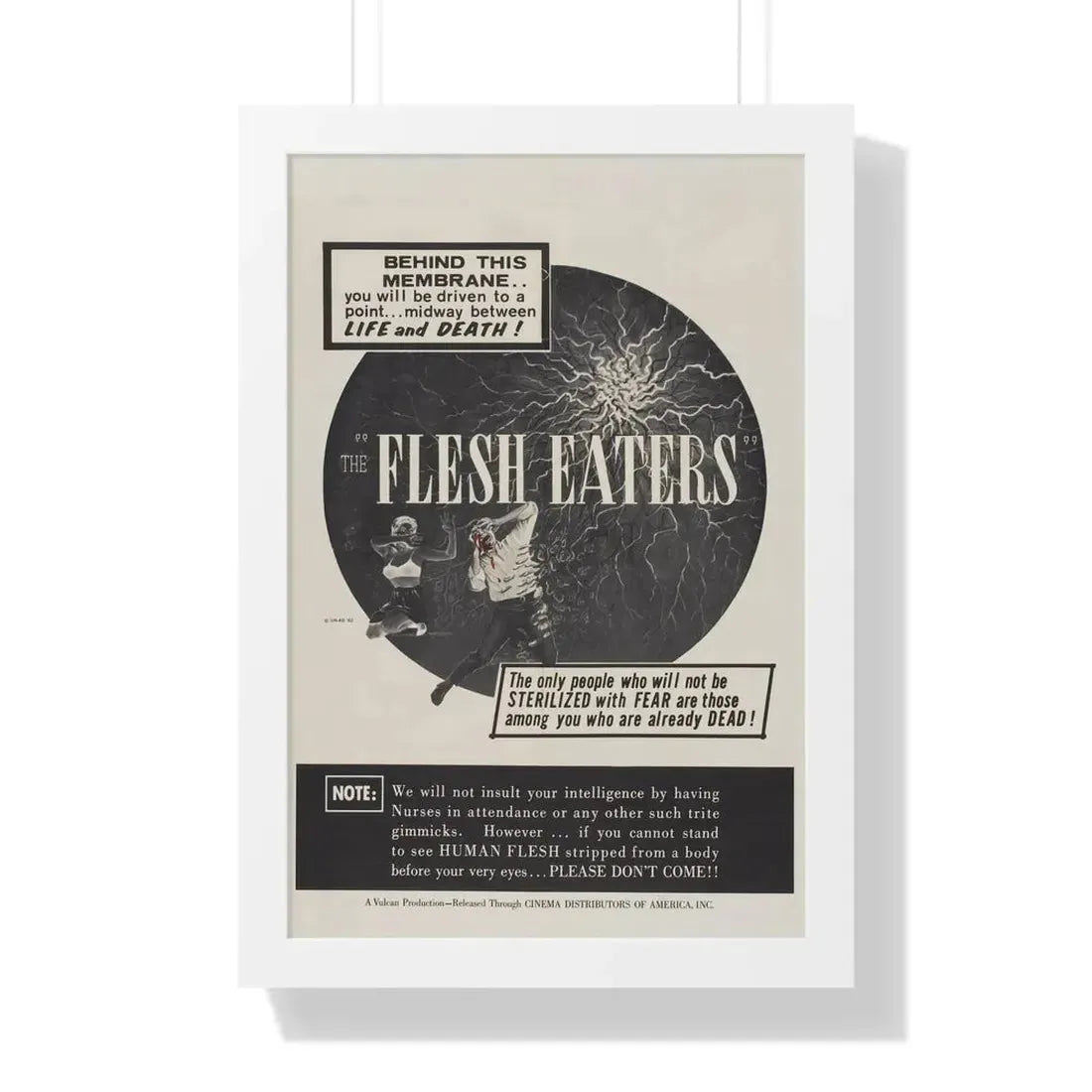 THE FLESH EATERS 1964 - Framed Movie Poster 16″ x 24″ White - The Sticker Space