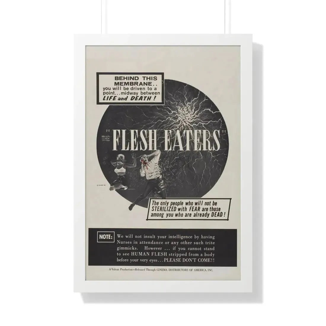 THE FLESH EATERS 1964 - Framed Movie Poster 20" x 30" White - The Sticker Space