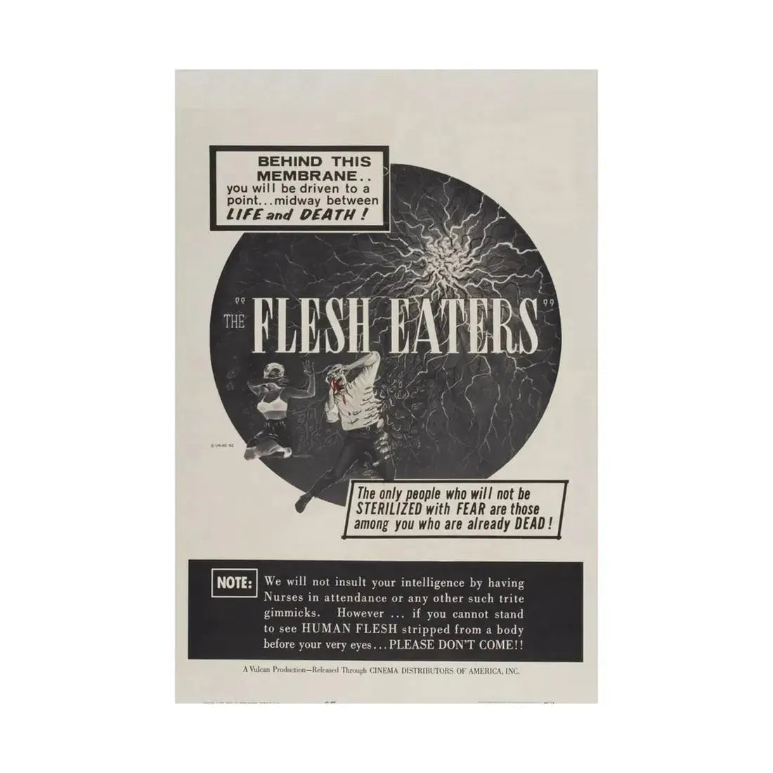 THE FLESH EATERS 1964 - Paper Movie Poster - The Sticker Space