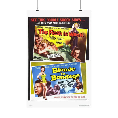 THE FLESH IS WEAK & BLONDE IN BONDAGE 1957 - Paper Movie Poster 20″ x 30″ Matte - The Sticker Space
