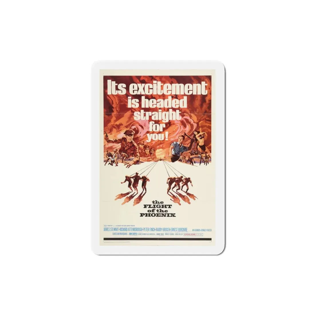 The Flight of the Phoenix 1965 Movie Poster Refrigerator Magnet 3 Inch - The Sticker Space