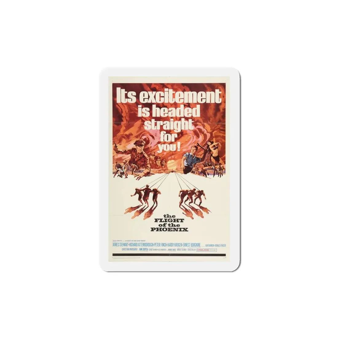 The Flight of the Phoenix 1965 Movie Poster Refrigerator Magnet 4 Inch - The Sticker Space