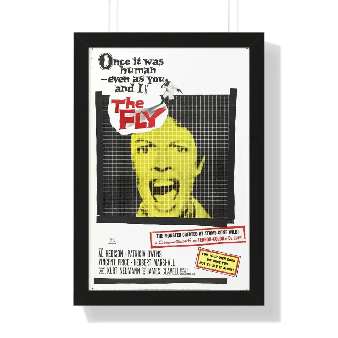 THE FLY 1958 - Framed Movie Poster 16″ x 24″ Black - The Sticker Space
