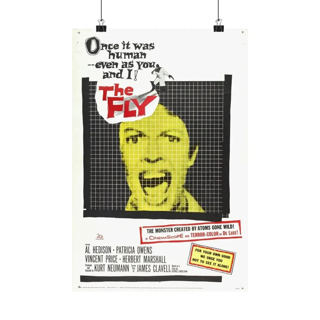 THE FLY 1958 - Paper Movie Poster 12″ x 18″ Matte - The Sticker Space