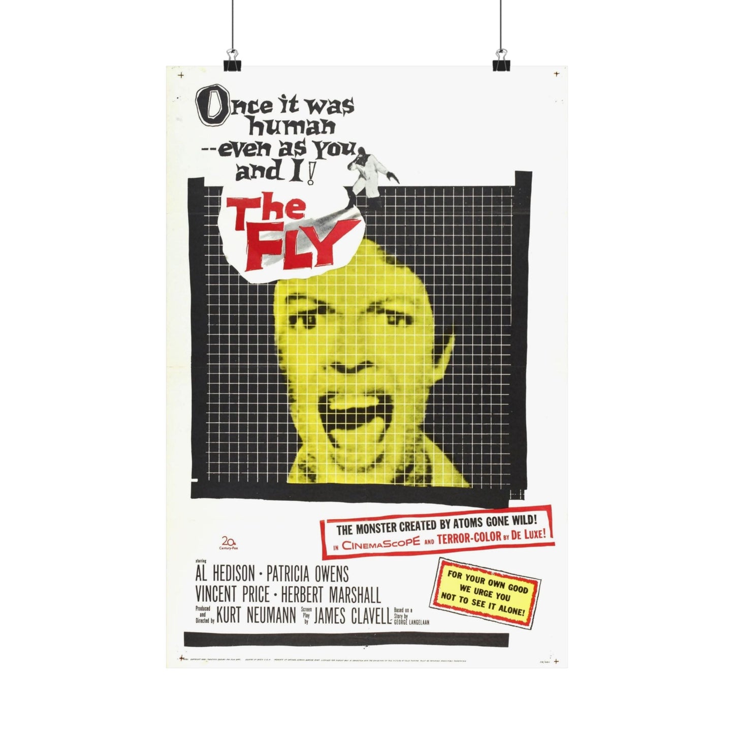 THE FLY 1958 - Paper Movie Poster-16″ x 24″-The Sticker Space