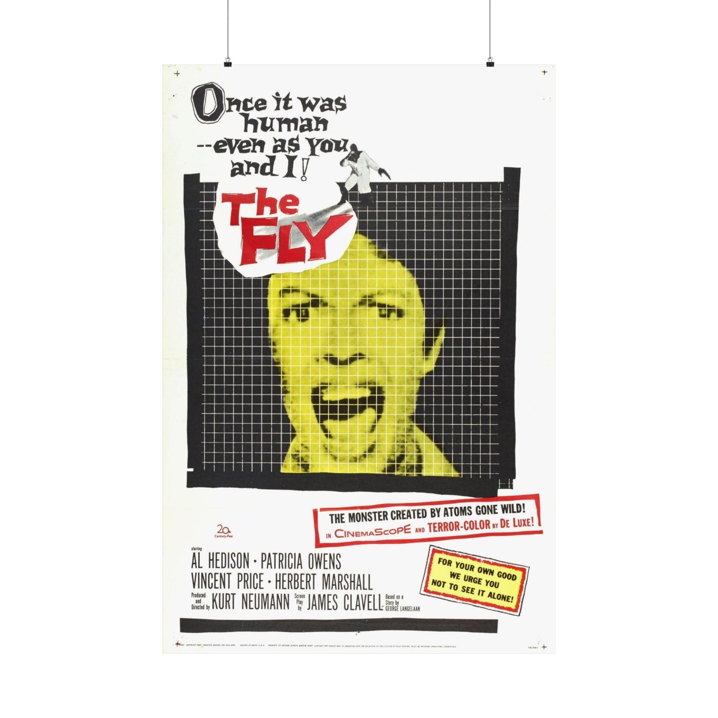 THE FLY 1958 - Paper Movie Poster-36" x 54"-The Sticker Space