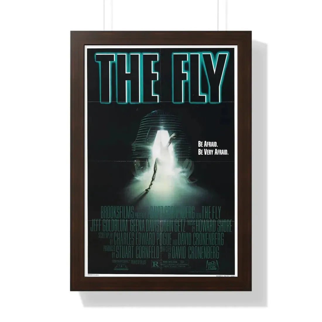 THE FLY 1986 - Framed Movie Poster 16″ x 24″ Walnut - The Sticker Space