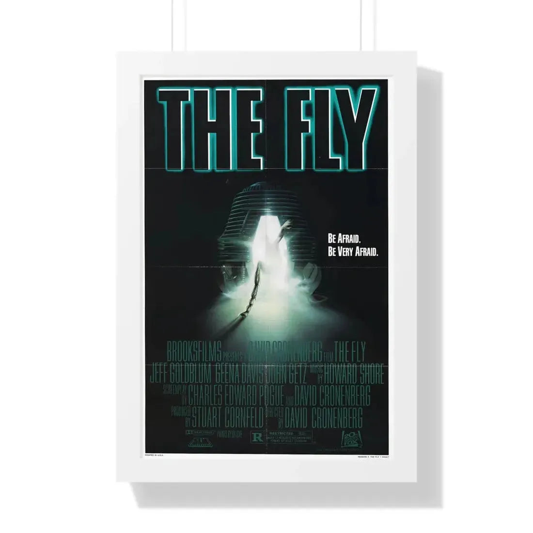 THE FLY 1986 - Framed Movie Poster 16″ x 24″ White - The Sticker Space